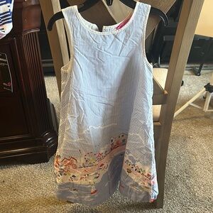 Joules Cream Sleeveless A-line Sundress